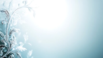 Winter frost design, blue background, greeting card