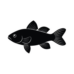 Pygmy Cory Silhouette Vector Art | Black Pygmy Cory Fish Design