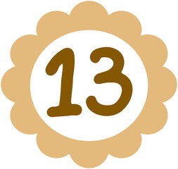 Flower Shape Calendar Number 