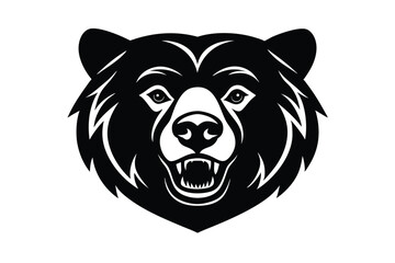 Bold Bear Head Illustration for Hat Design