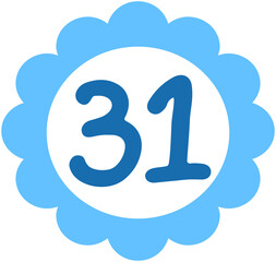 Flower Shape Calendar Number 