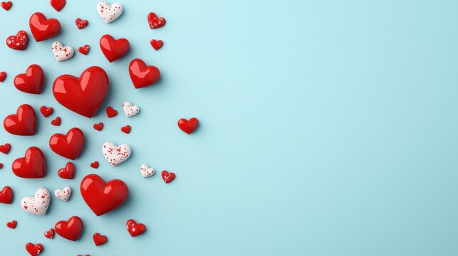 Valentine heart rotation animation isolated on blue background abstract art style gigapixel standard