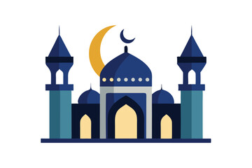 Beautiful Mosque Silhouette Illustration  Islamic Design