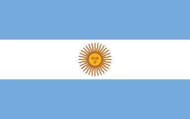 Argentina flag official colors and proportion digital vector illustration.