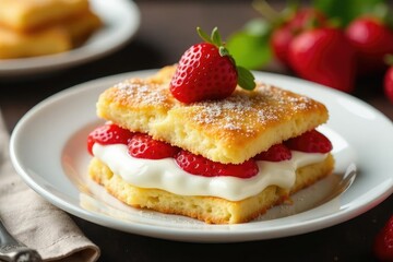 Creamy mascarpone cheese layered on top of ladyfingers, dessert, dessert plate