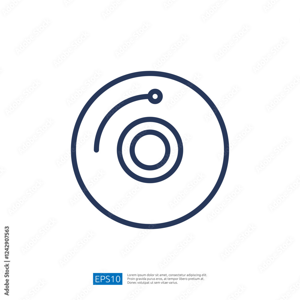 Poster abstract circular data analysis icon representing data metrics and insights through modern graphic d