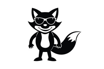  Vibrant Cartoon Fox Head Character with Sunglasses Vector Illustration