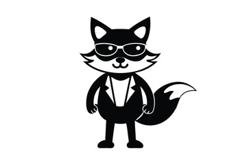  Vibrant Cartoon Fox Head Character with Sunglasses Vector Illustration
