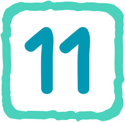 Square Shape Calendar Number 11