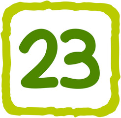 Square Shape Calendar Number 23