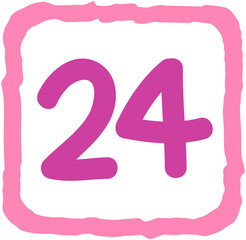 Square Shape Calendar Number 24