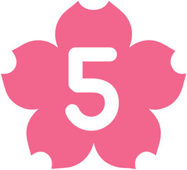 Flower Shape Calendar Number 5