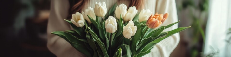 bouquet of tulips. Selective focus