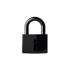Naklejka premium The image shows a glossy black padlock symbolizing security and data protection.
