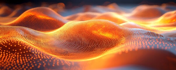 Abstract 3D Waveform of Light, Generative AI