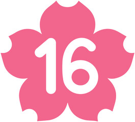 Flower shaped calendar number 16