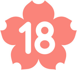Flower shaped calendar number 18