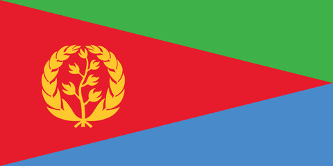 Eritrea flag official colors and proportion digital vector illustration.
