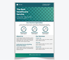 Naklejka premium Corporate medical flyer design template a4 size