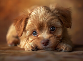 Adorable Fluffy Puppy With Big Glossy Eyes Melts Hearts in a Stunning Emotional Portrait Capturing Innocence Love and Pure Devotion in High Quality Pet Photography That Speaks to the Soul of Dog Lover