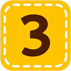 Calendar Square Shape Number 3
