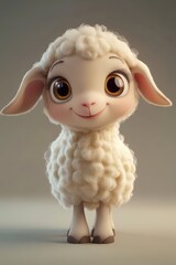 Obraz premium little cartoon sheep. Selective focus