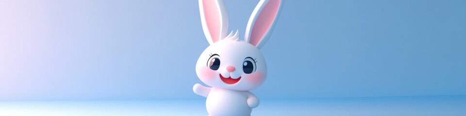 Obraz premium little cartoon rabbit. Selective focus