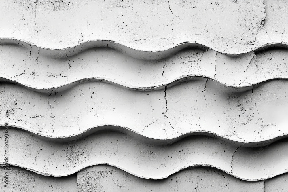 Poster abstract textured wall with wavy patterns and cracked surface showcasing monochrome artistry