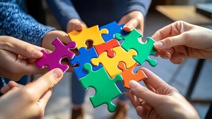 teamwork puzzle: collaboration & success - inclusivity & diversity