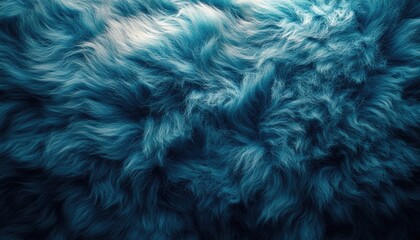 Abstract Teal Wavy Fur Texture Background