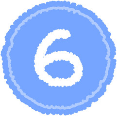 Fototapeta premium Doodle Calendar Round Shape Number 6 