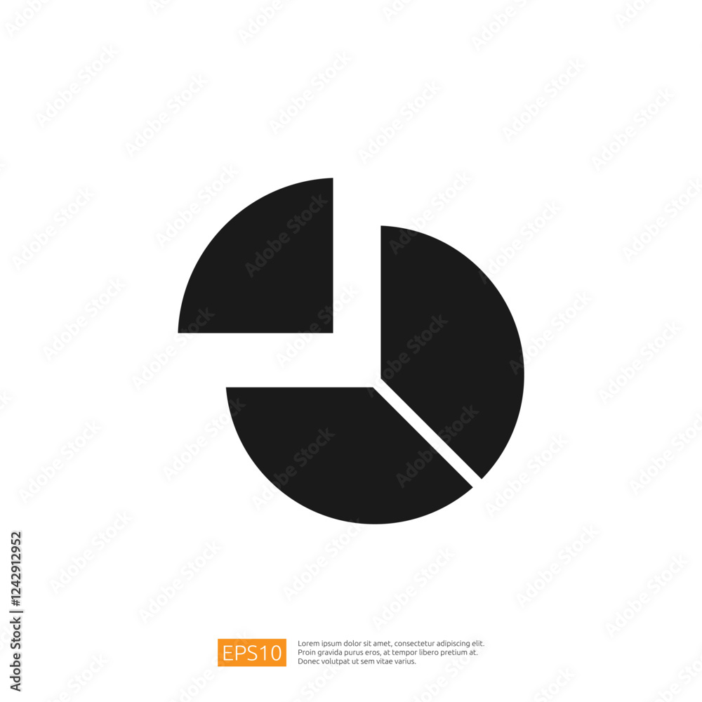 Poster pie chart representing data analytics and statistical information in modern business reporting and a