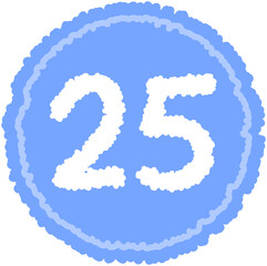 Doodle Calendar Round Shape Number 25
