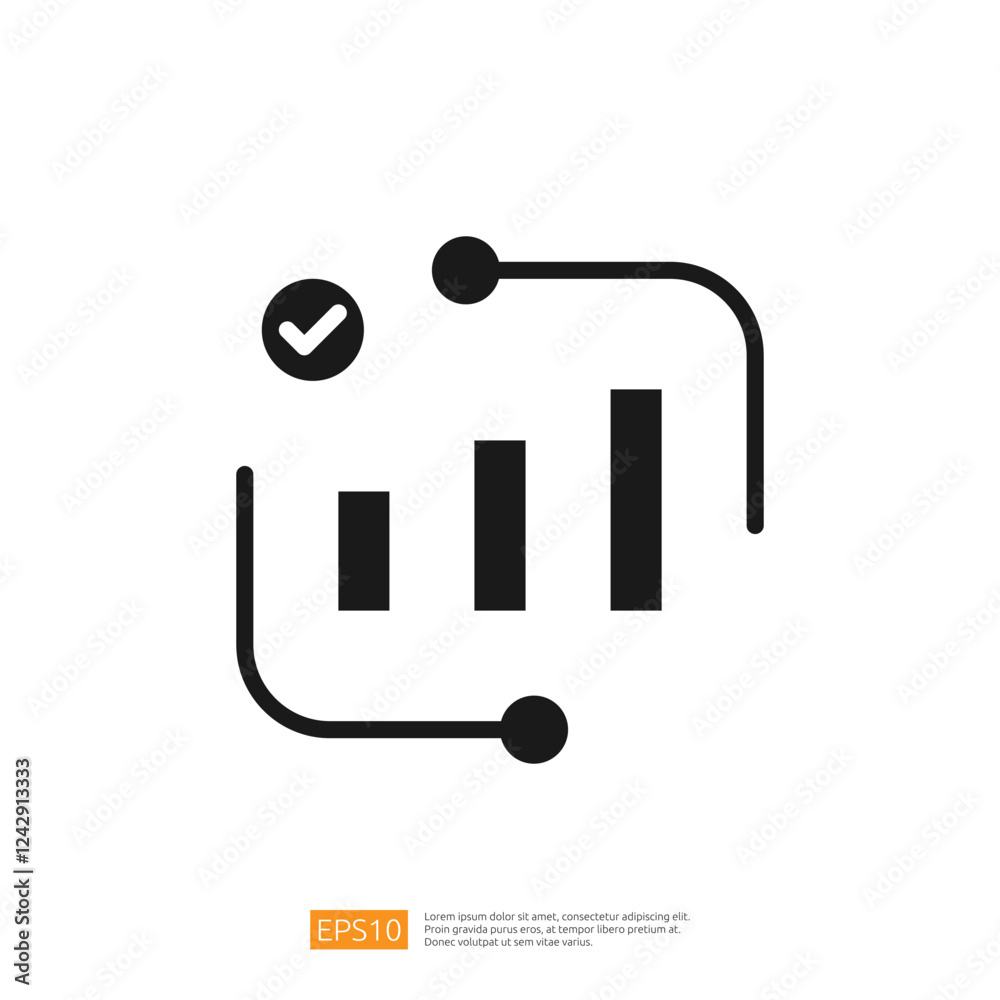 Poster data analysis and visualization with charts representing growth and performance in a structured grap