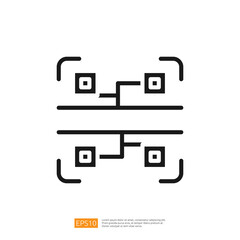 Geometric Icon Representing Data Analytics with Abstract Design and Connected Elements for Modern Information Technology