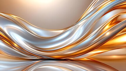 Obraz premium liquid gold & silver abstract flow - abstract art