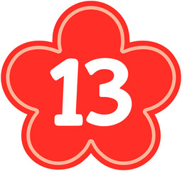 Calendar Flower Shape Number 13