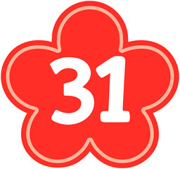 Calendar Flower Shape Number 31
