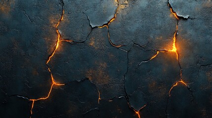Obraz premium A rugged industrial background with aged iron textures and glowing cracks