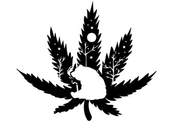 Obraz premium Bear Marijuana Smoking