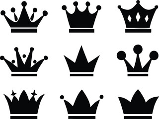 Crown icons set. Vector 
