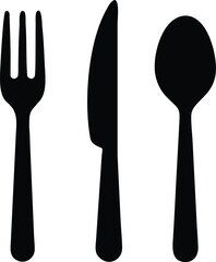 Fork, knife and spoon.. Vector