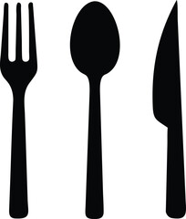 Fork, knife and spoon.. Vector