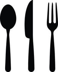 Fork, knife and spoon.. Vector