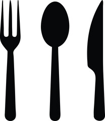 Fork, knife and spoon.. Vector