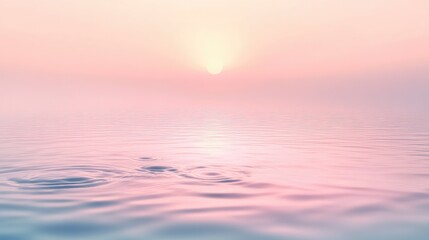 Obraz premium Serene Sunset Over Calm Pink Water