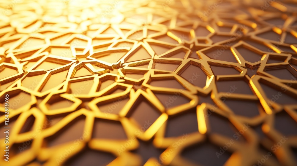 Poster golden geometric pattern abstract background design