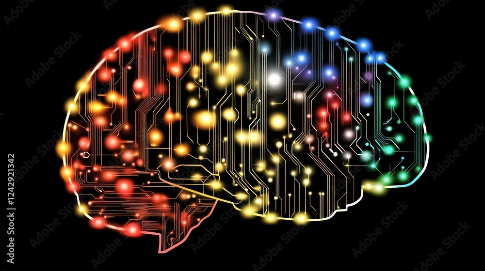 Poster Digital Brain Circuitry Illuminates Neural Pathways