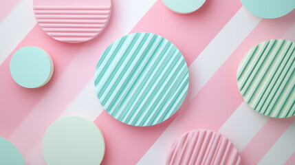 Cute and Playful Pop Art Aesthetic with Geometric Shapes and Pastel Tones, Generative AI