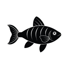 Rainbowfish Silhouette Vector Art and Rainbowfish Black Color Design Illustration